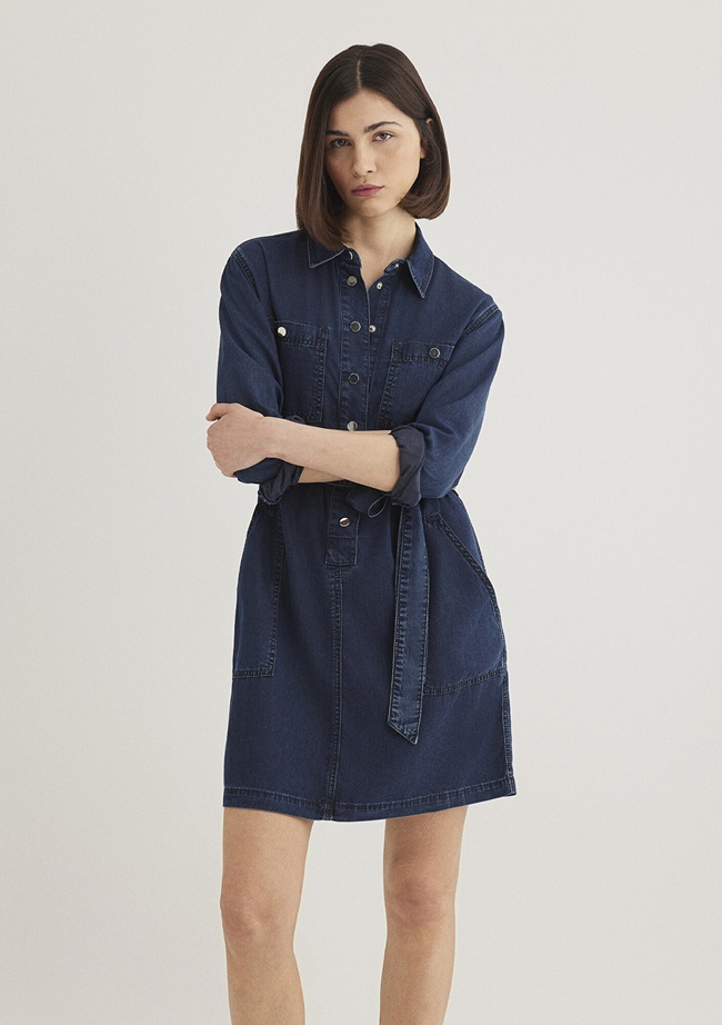  Mavi Bridget Gold Klasik Mürekkep Mavi Jean Elbise 1310541-87815