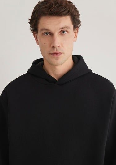  Mavi Kapüşonlu Siyah Basic Sweatshirt 0S10275-900