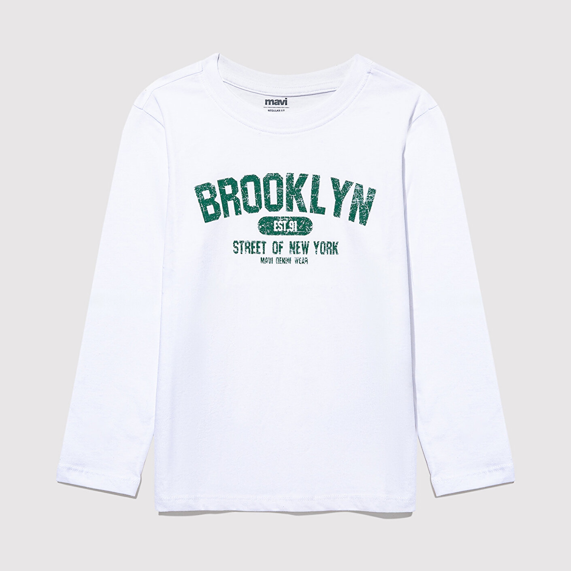 Mavi Brooklyn Baskılı Beyaz Tişört Regular Fit / Normal Kesim 6610223-620