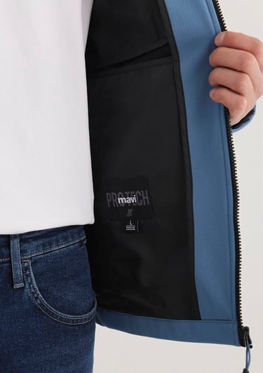  Mavi Kapüşonlu Mavi Ceket Slim Fit / Dar Kesim 0110351-70744