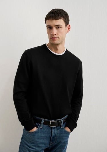  Mavi Kaşmir Karışımlı Siyah Kazak Slim Fit / Dar Kesim 0710186-900