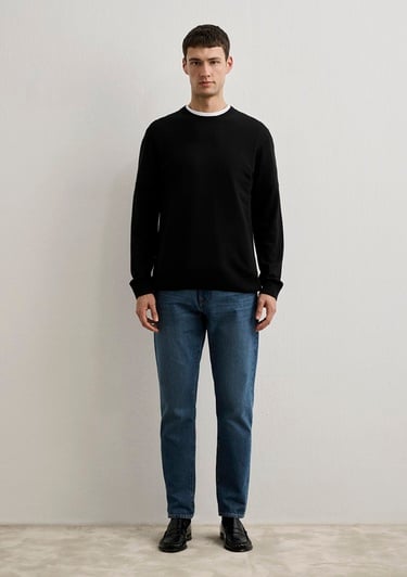  Mavi Kaşmir Karışımlı Siyah Kazak Slim Fit / Dar Kesim 0710186-900