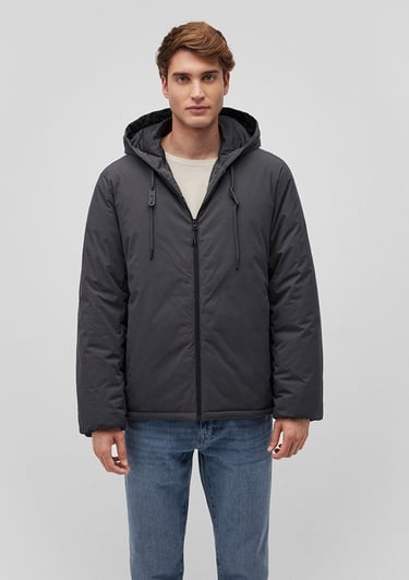  Mavi Kapüşonlu Antrasit Şişme Mont 0110352-86803