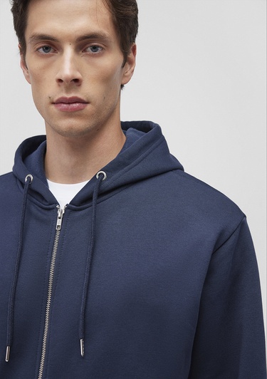  Mavi Kapüşonlu Fermuarlı Lacivert Basic Sweatshirt 0S10277-70490