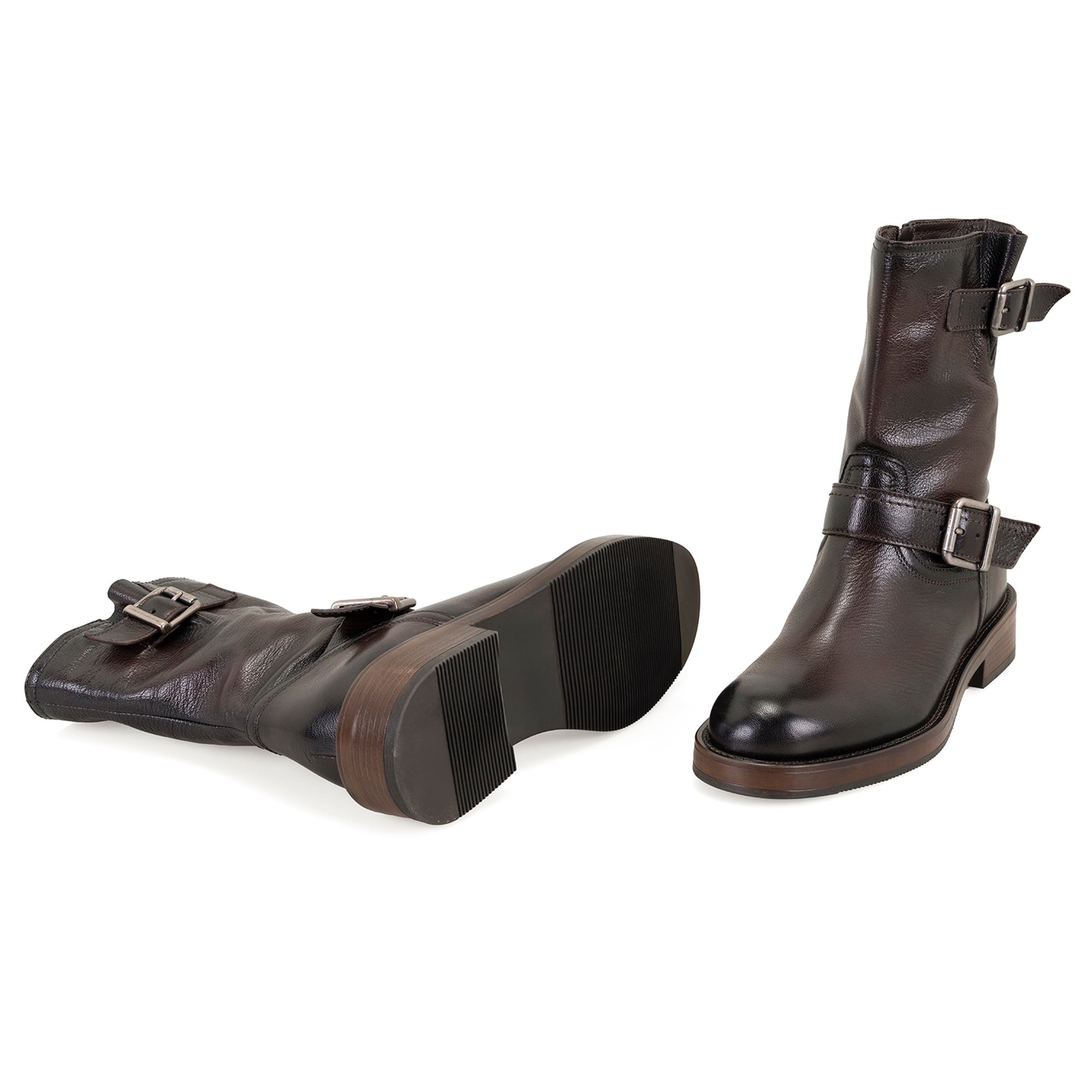 Kadın Kahve Kemer Aksesuarlı Kadın Bot