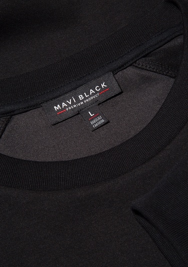  Mavi Bisiklet Yaka Siyah Basic Sweatshirt 0S10295-900