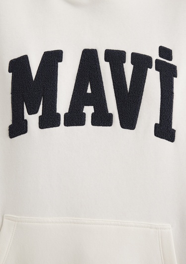  Mavi Mavi Logo Patchli Beyaz Sweatshirt 1S10175-80194