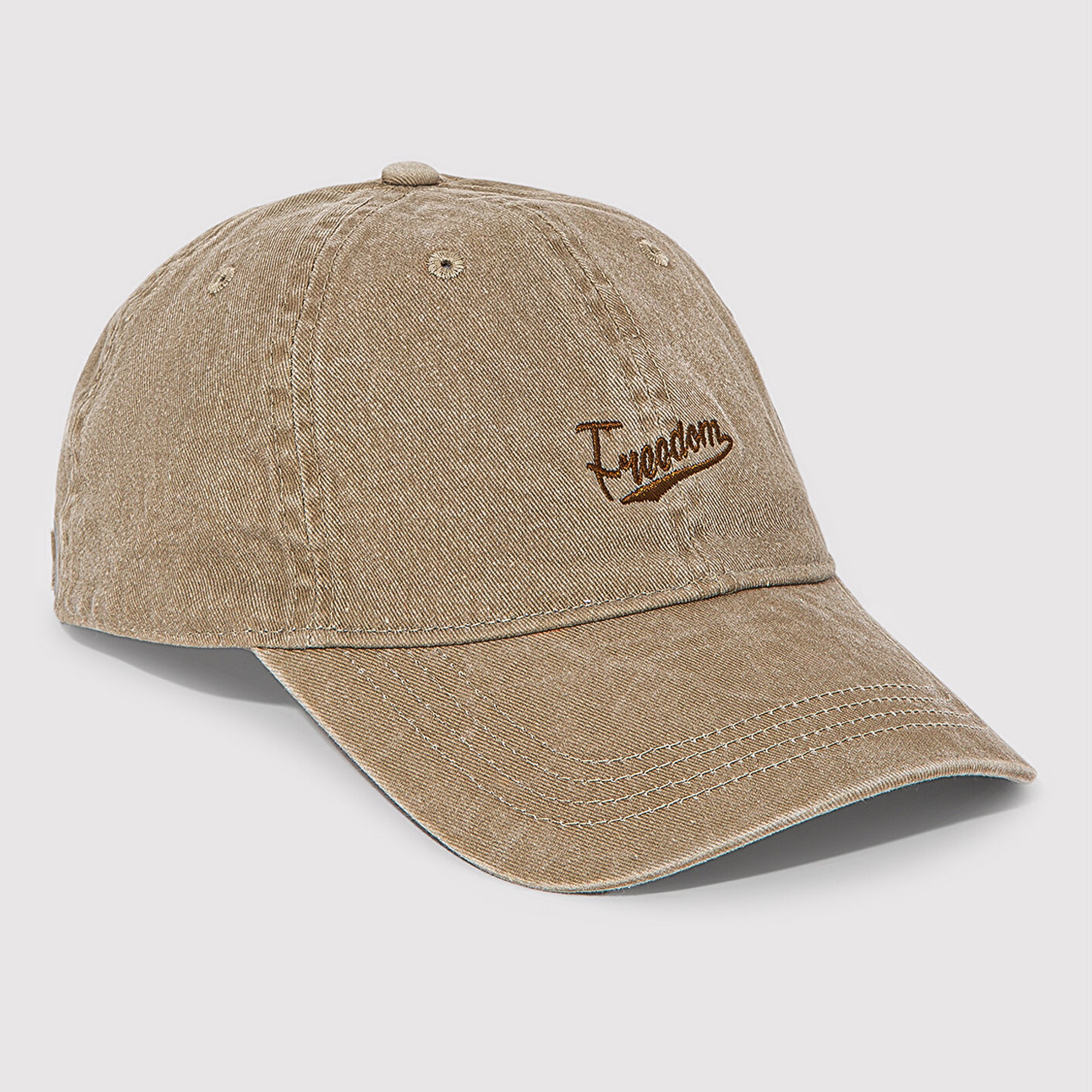 Mavi Freedom İşlemeli Kahverengi Şapka 0911884-70373