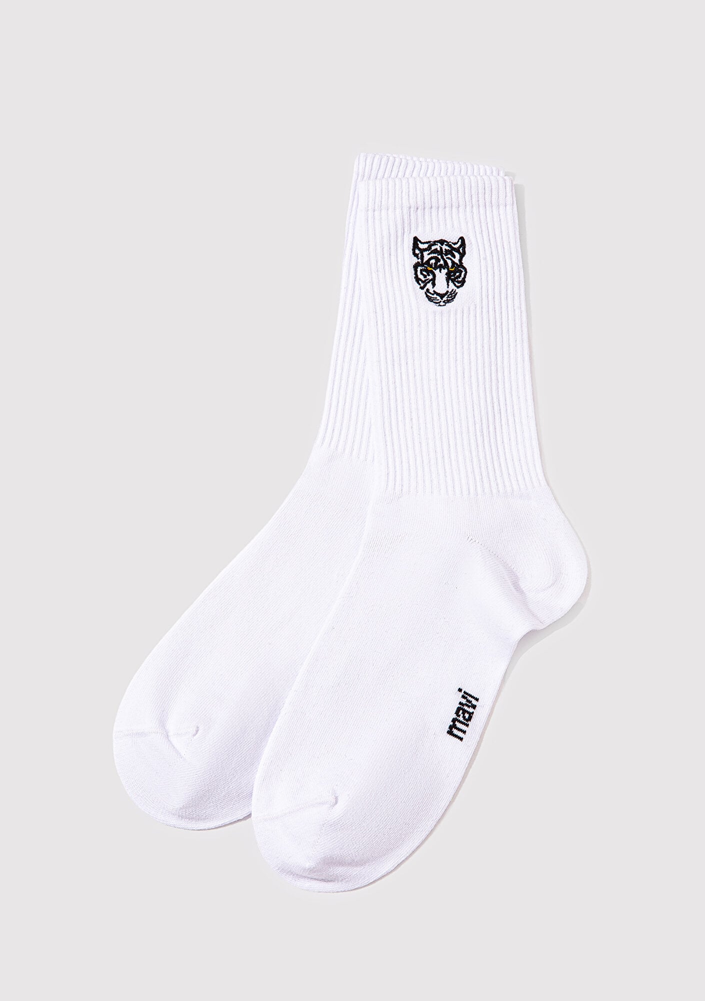  Mavi Kaplan Baskılı Beyaz Soket Çorap 0911744-620