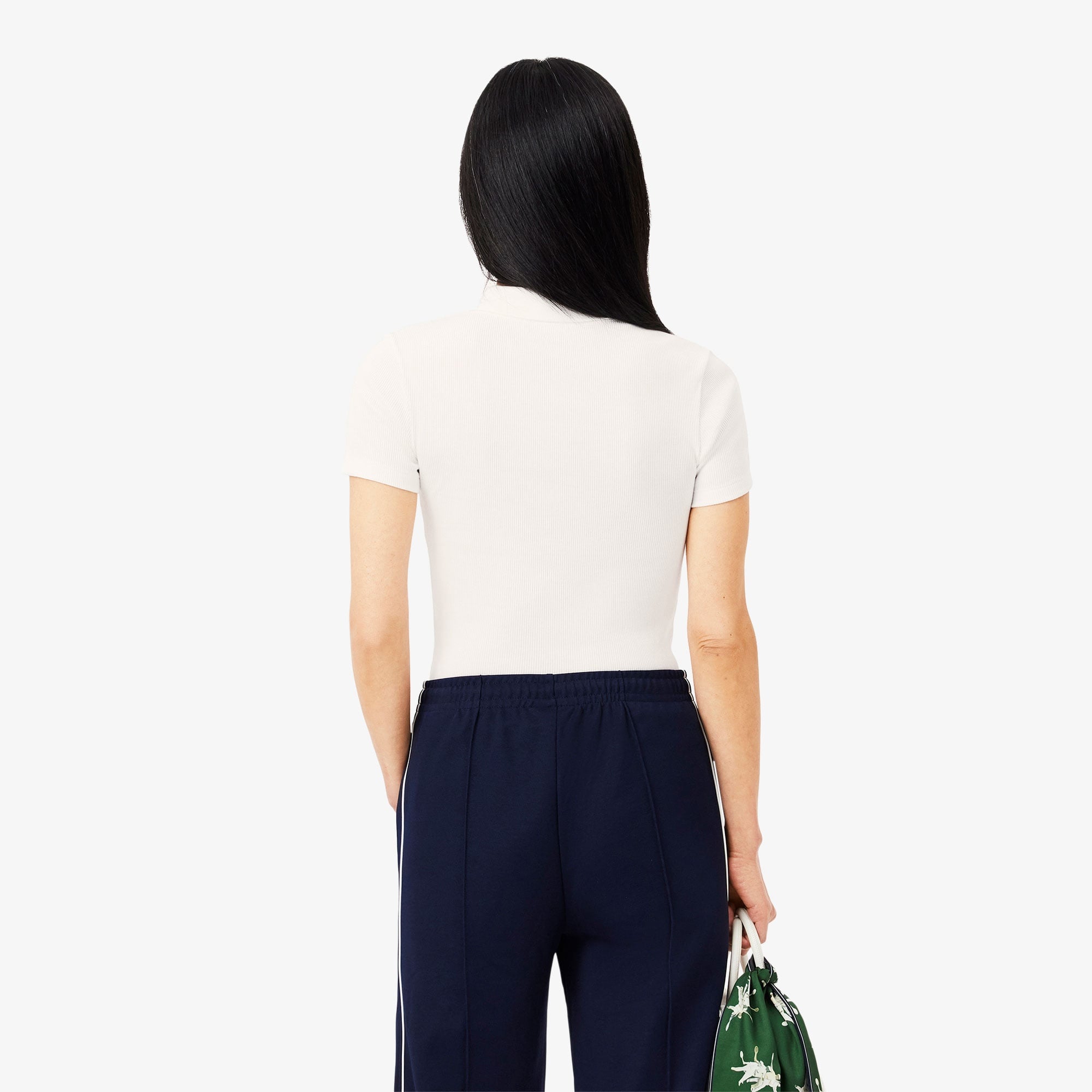 Lacoste L.12.D Kadın Slim Fit Organik Pamuk Beyaz Polo