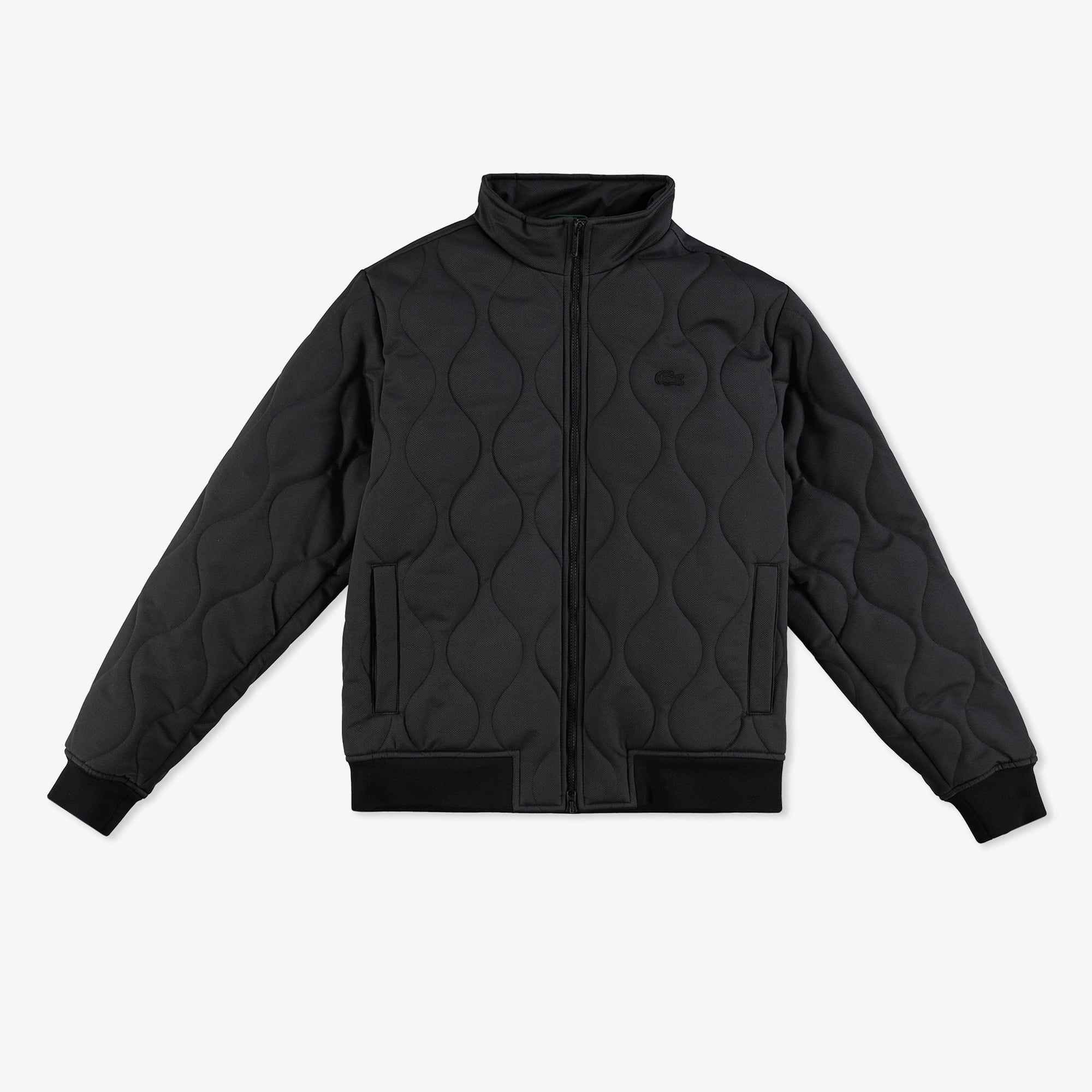 Lacoste Erkek Relaxed Fit Dik Yaka Kapitone Siyah Mont