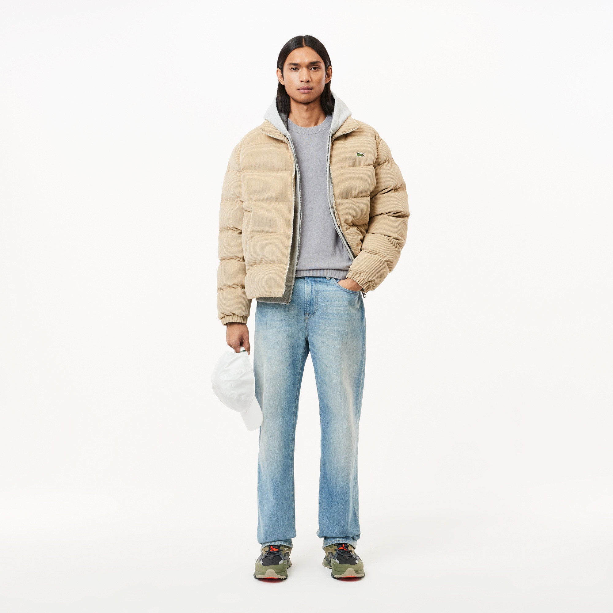 Lacoste Erkek Regular Fit Bisiklet Yaka Gri Kazak