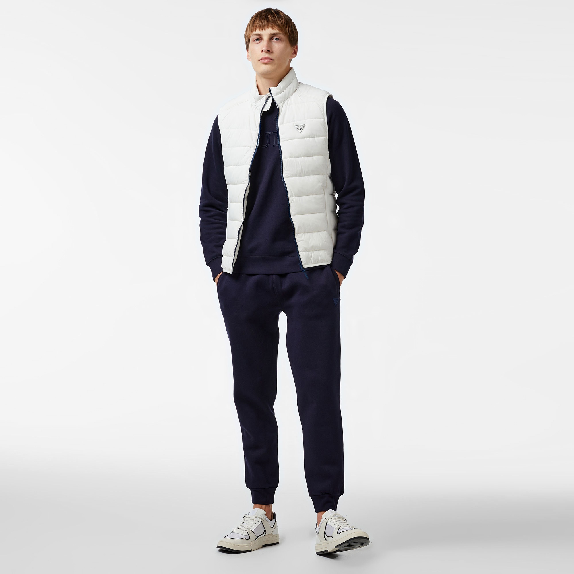 Guess Erkek Beyaz Yelek