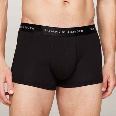  Tommy Hilfiger 3'lü Erkek Siyah Boxer