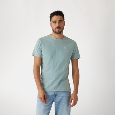  Guess Cn Lasered Aop Mid Organiceam 180 Erkek Gri T-Shirt