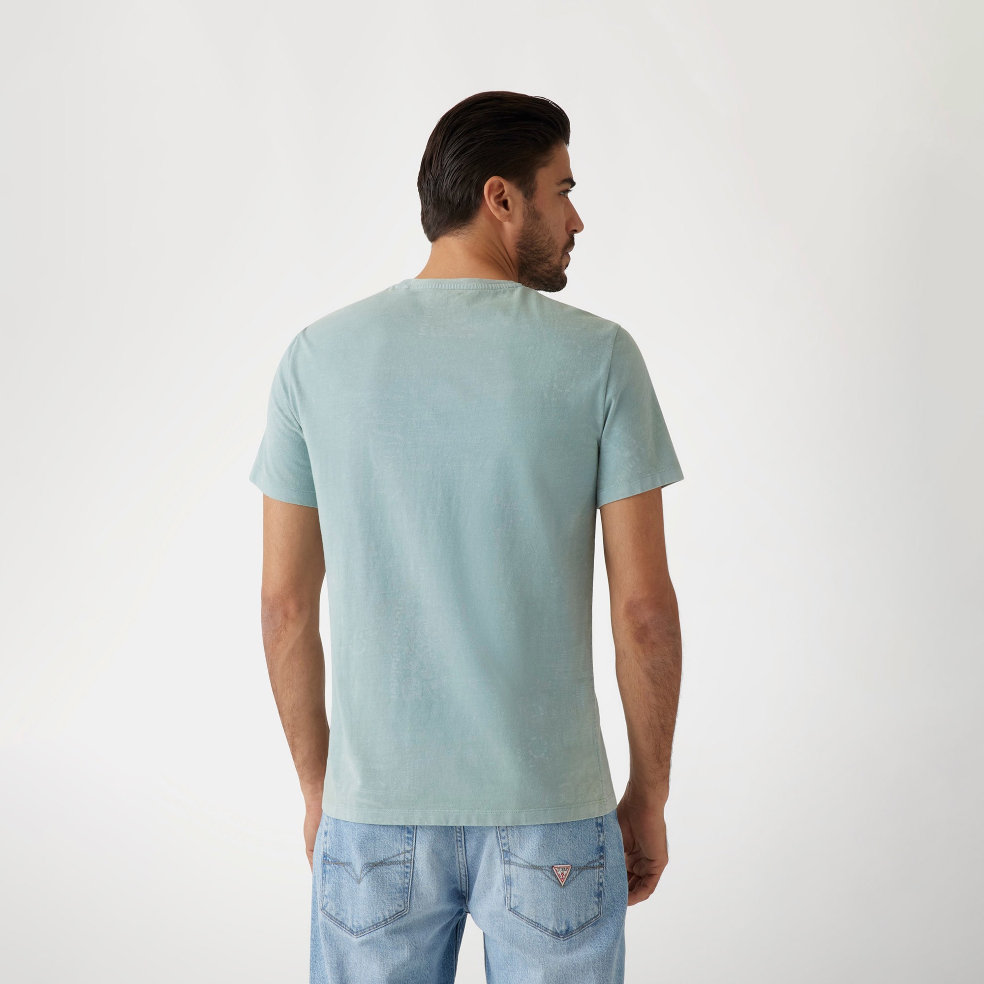 Guess Lasered Organic Stream Erkek Gri T-Shirt