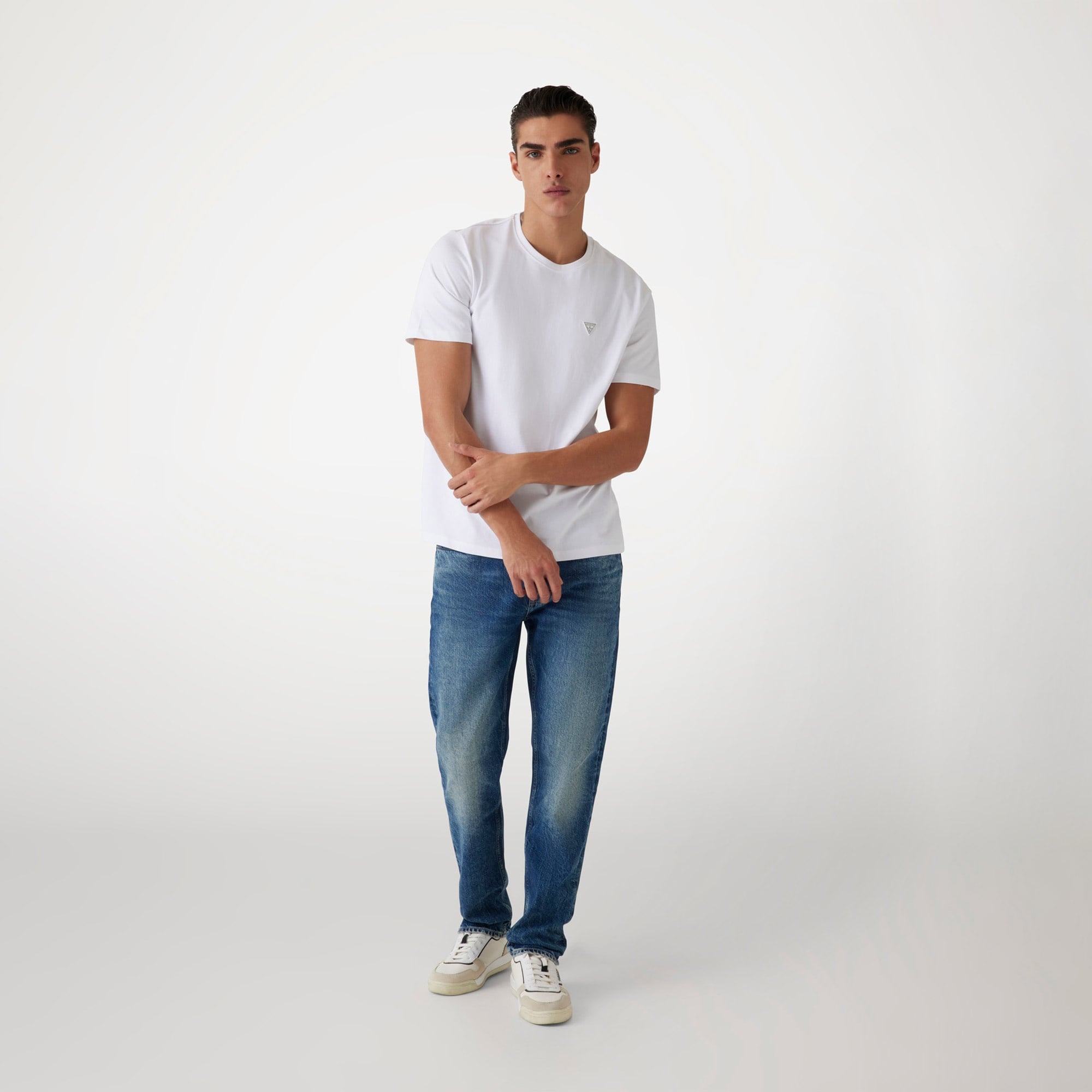 Guess Patch Regular Fit Erkek Beyaz T-Shirt