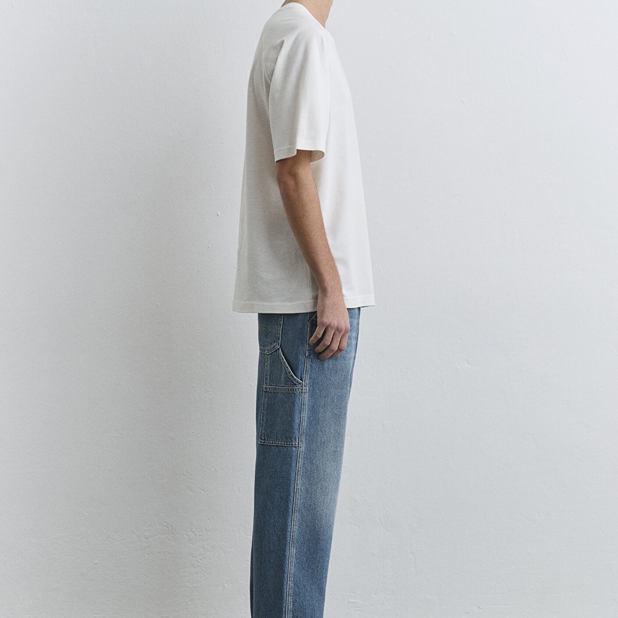 Mavi Mavi Logo Baskılı Ekru Tişört Loose Fit / Bol Rahat Kesim 0612550-70057