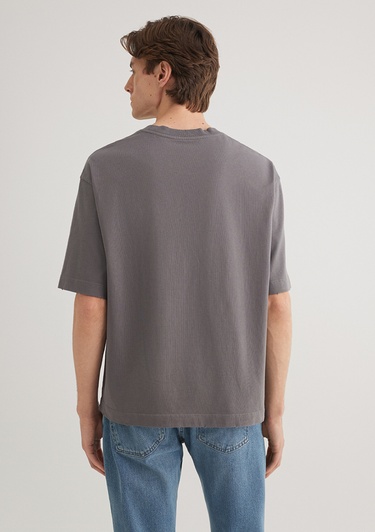  Mavi Gri Basic Tişört Boxy Fit 0612489-80020