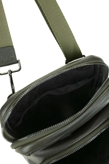  Tamer Tanca Erkek Hakiki Deri Yeşil Postacı Çanta