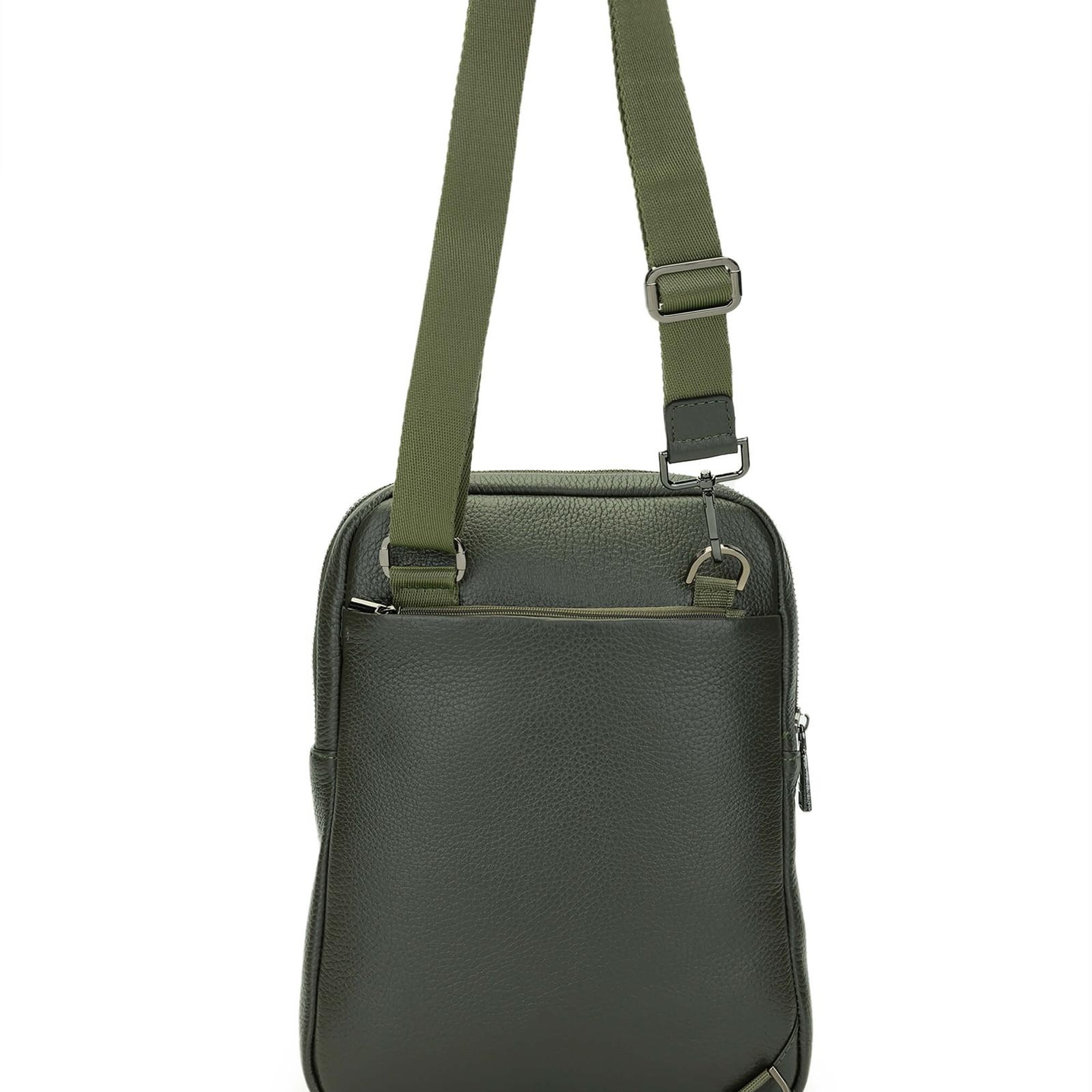 Tamer Tanca Erkek Hakiki Deri Yeşil Postacı Çanta