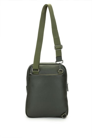  Tamer Tanca Erkek Hakiki Deri Yeşil Postacı Çanta