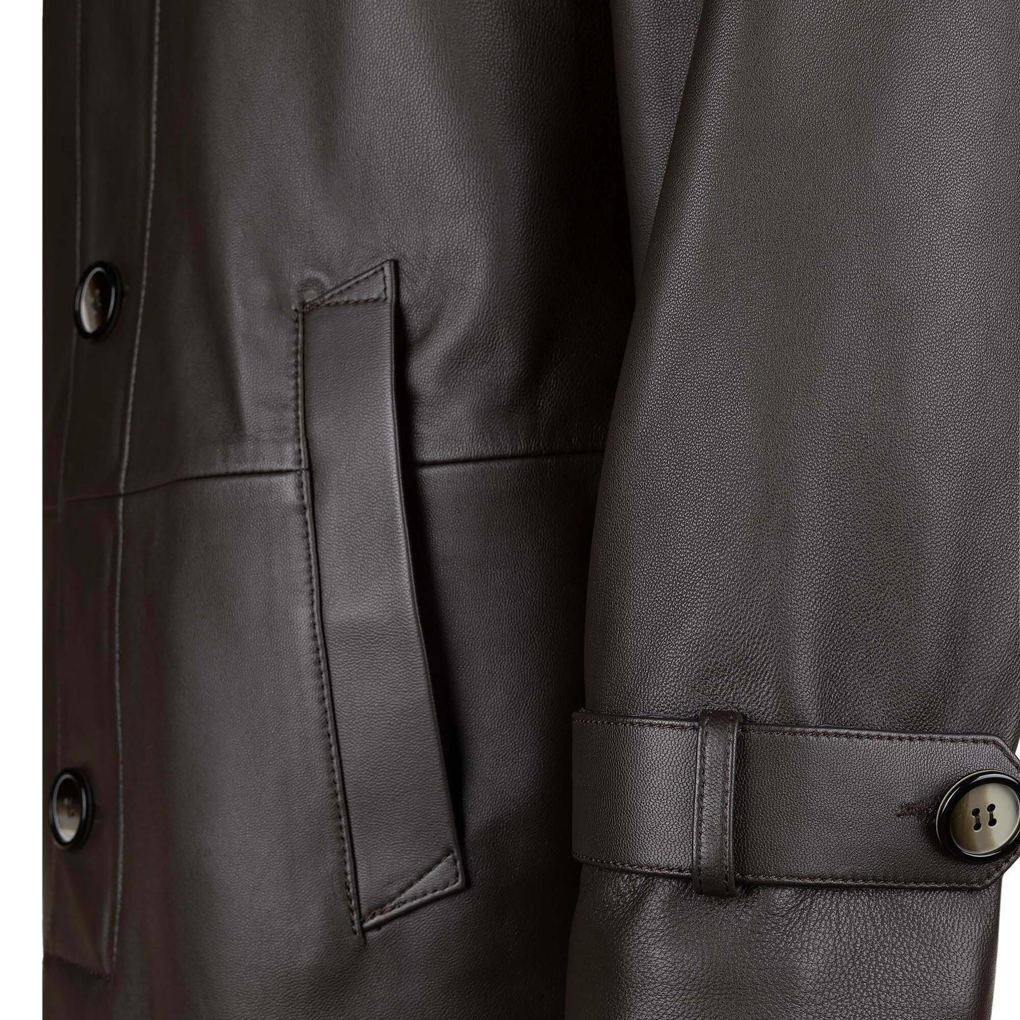 Tamer Tanca Erkek Hakiki Deri Kahverengi Deri Mont