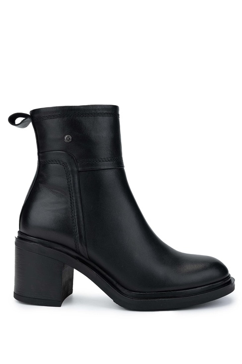  Tamer Tanca Kadın Hakiki Deri Siyah Deri Topuklu Bot