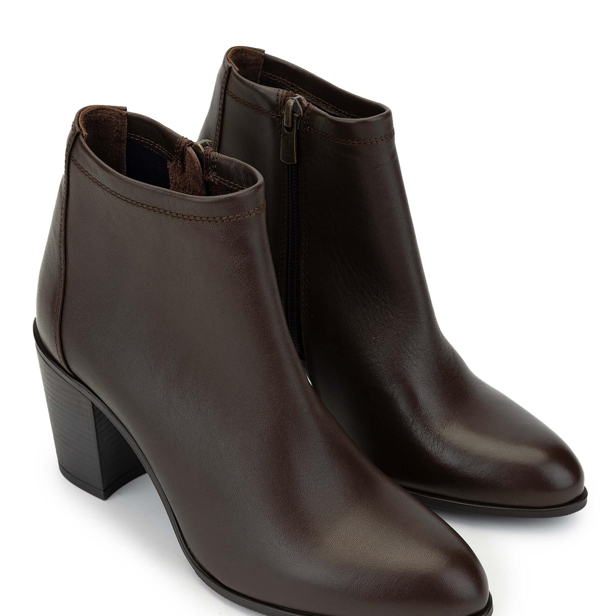 Tamer Tanca Kadın Vegan Kahverengi Topuklu Bot