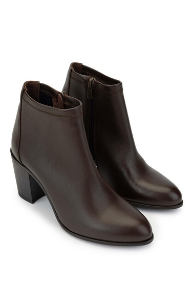  Tamer Tanca Kadın Vegan Kahverengi Topuklu Bot