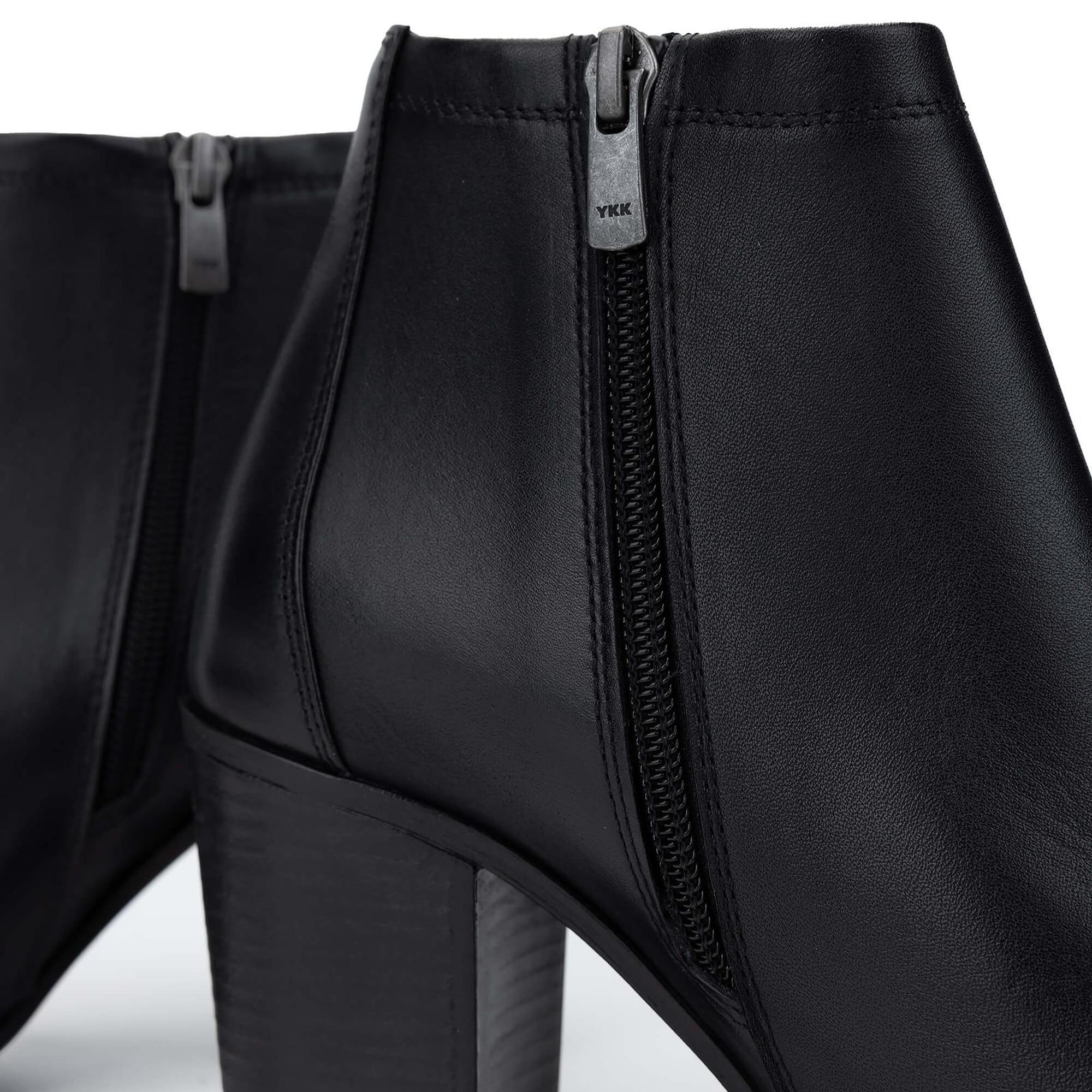 Tamer Tanca Kadın Vegan Siyah Deri Topuklu Bot