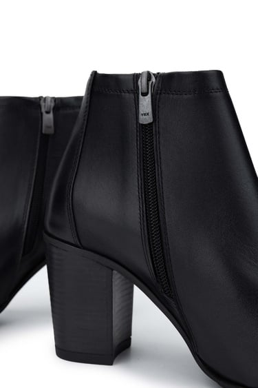  Tamer Tanca Kadın Vegan Siyah Deri Topuklu Bot
