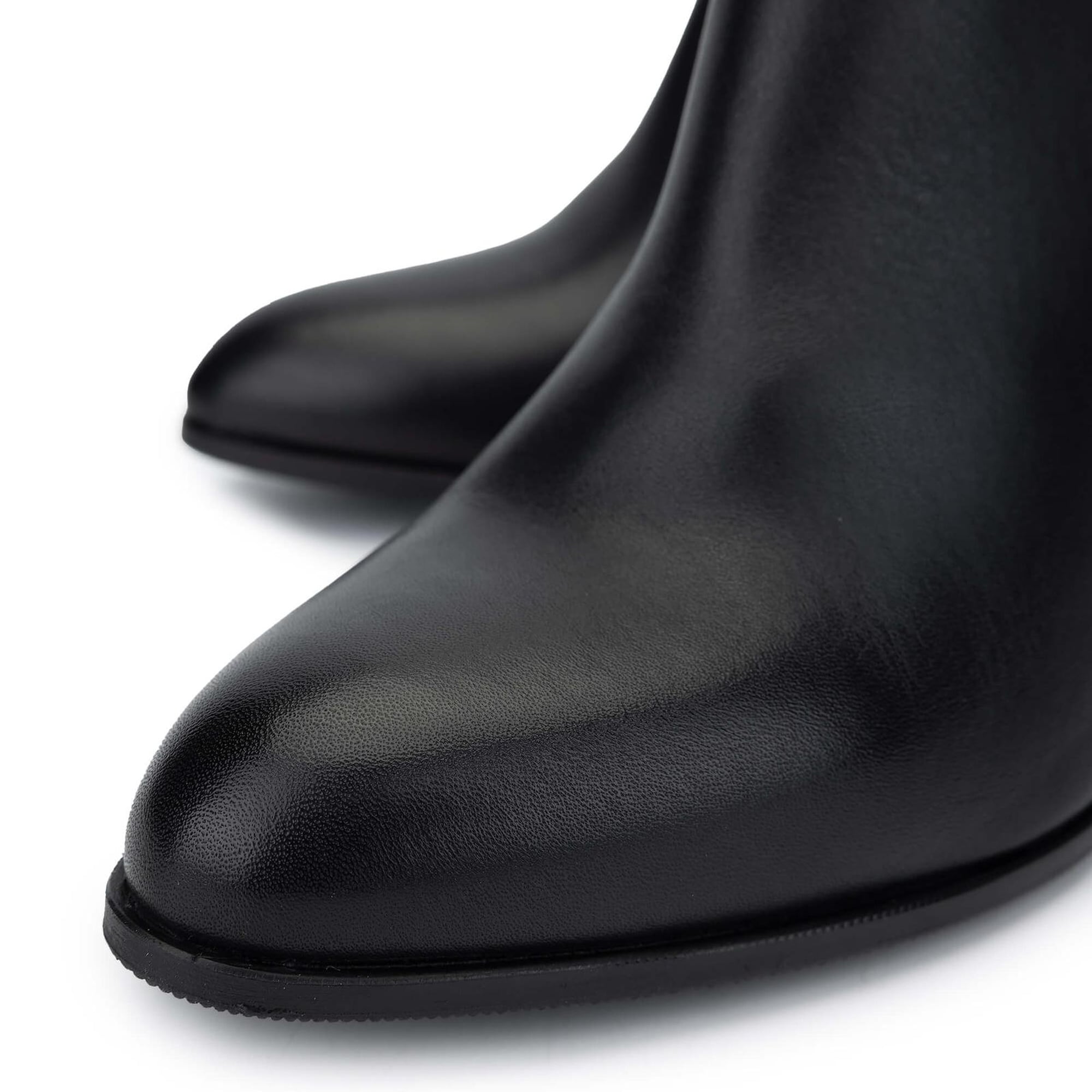 Tamer Tanca Kadın Vegan Siyah Deri Topuklu Bot