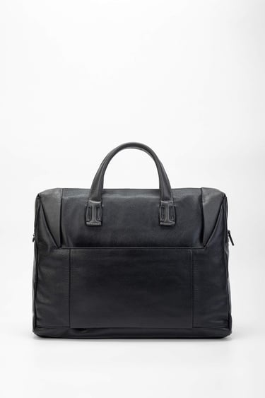  Tamer Tanca Erkek Hakiki Deri Siyah/Gri Evrak Çantası