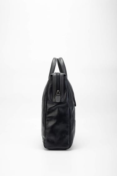  Tamer Tanca Erkek Hakiki Deri Siyah/Gri Evrak Çantası