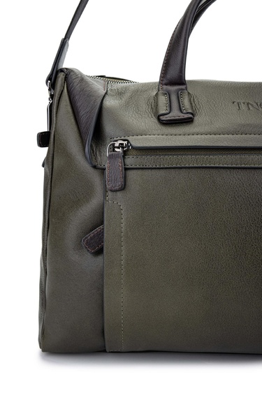  Tamer Tanca Erkek Hakiki Deri Yeşil Evrak Çantası