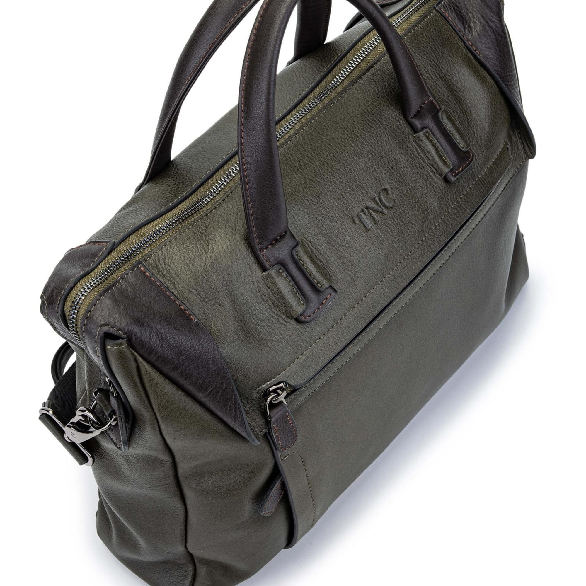 Tamer Tanca Erkek Hakiki Deri Yeşil Evrak Çantası