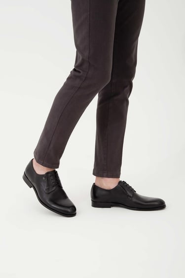  Tamer Tanca Erkek Hakiki Deri Siyah Klasik Ayakkabı