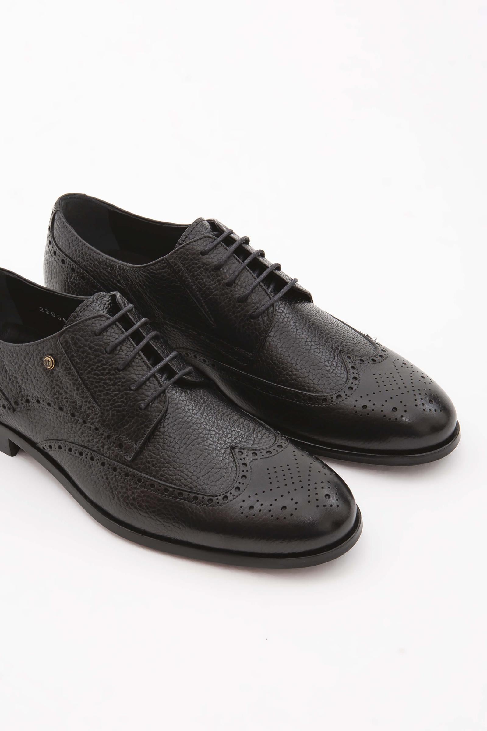  Tamer Tanca Erkek Hakiki Deri Siyah Klasik Ayakkabı