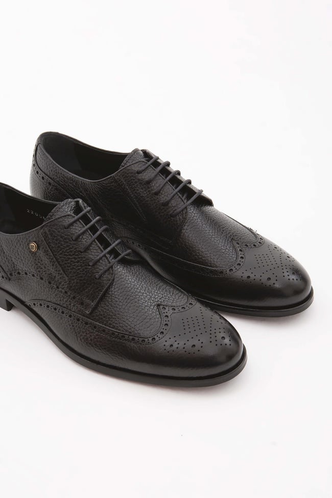  Tamer Tanca Erkek Hakiki Deri Siyah Klasik Ayakkabı