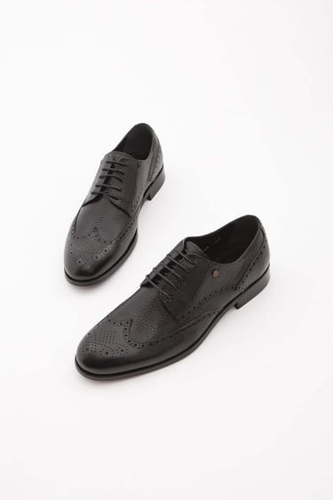  Tamer Tanca Erkek Hakiki Deri Siyah Klasik Ayakkabı