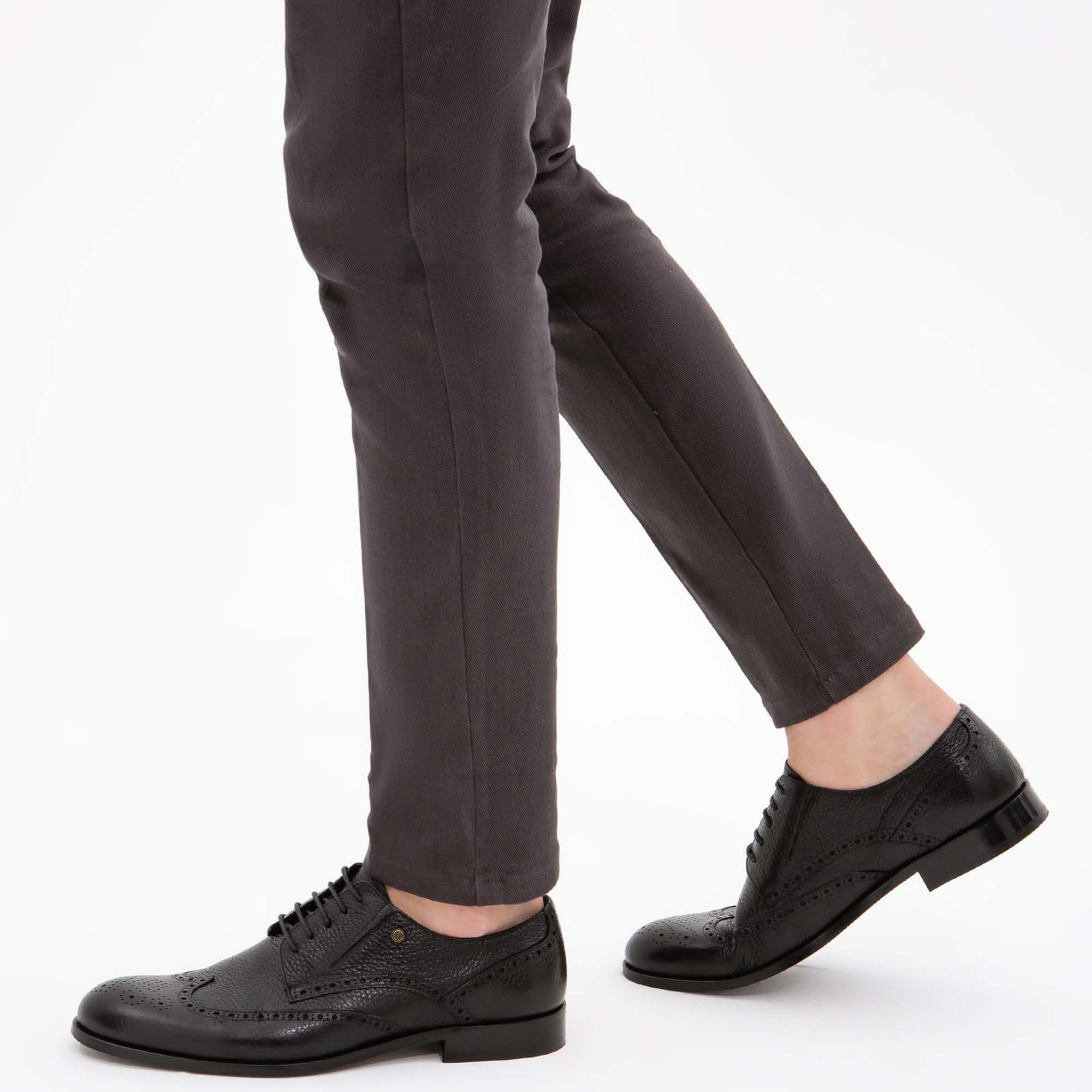 Tamer Tanca Erkek Hakiki Deri Siyah Klasik Ayakkabı