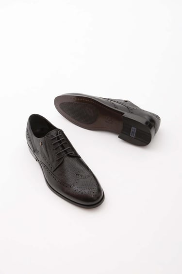  Tamer Tanca Erkek Hakiki Deri Siyah Klasik Ayakkabı