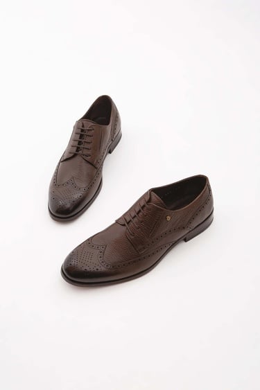  Tamer Tanca Erkek Hakiki Deri Kahverengi Klasik Ayakkabı