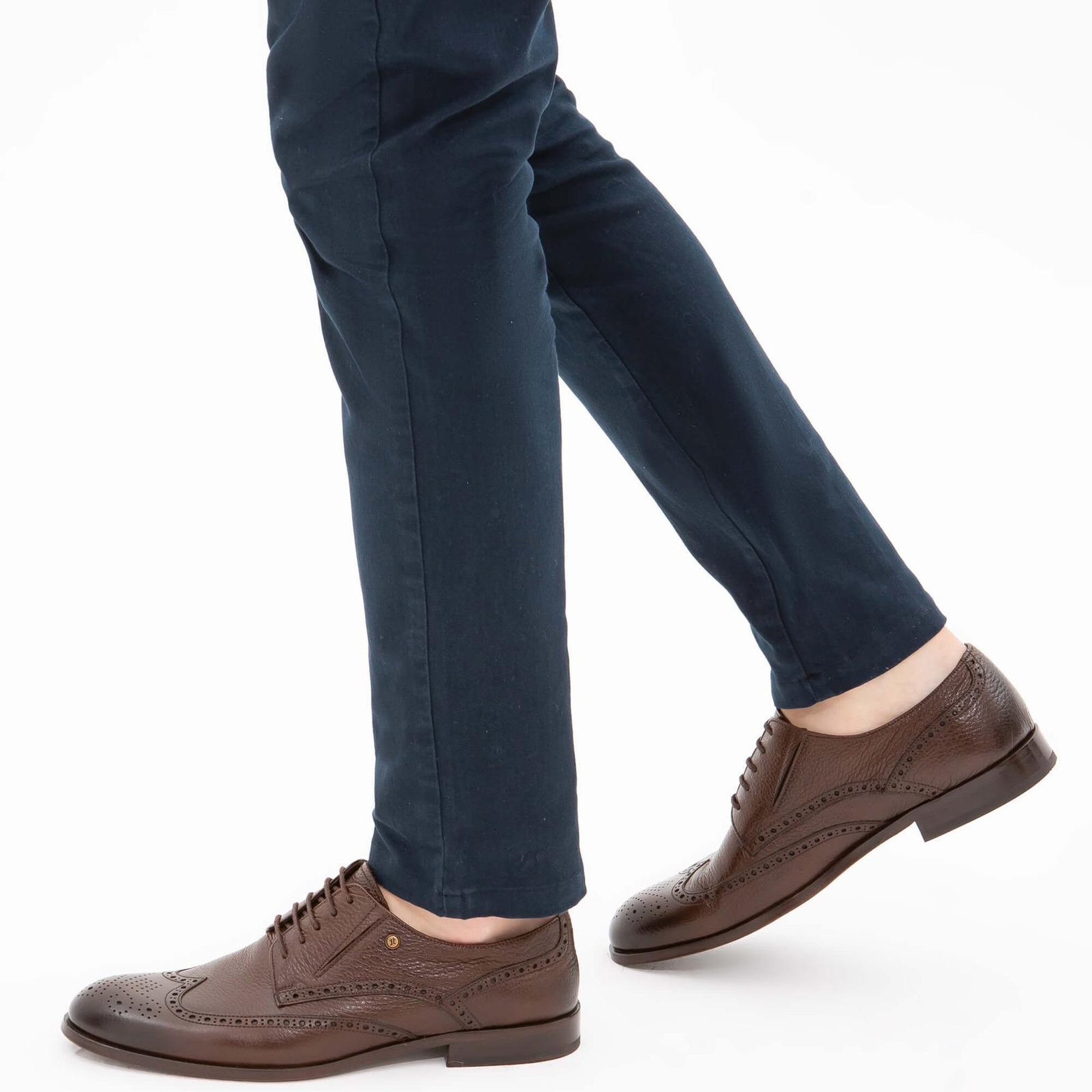 Tamer Tanca Erkek Hakiki Deri Kahverengi Klasik Ayakkabı