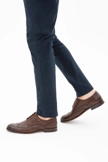  Tamer Tanca Erkek Hakiki Deri Kahverengi Klasik Ayakkabı