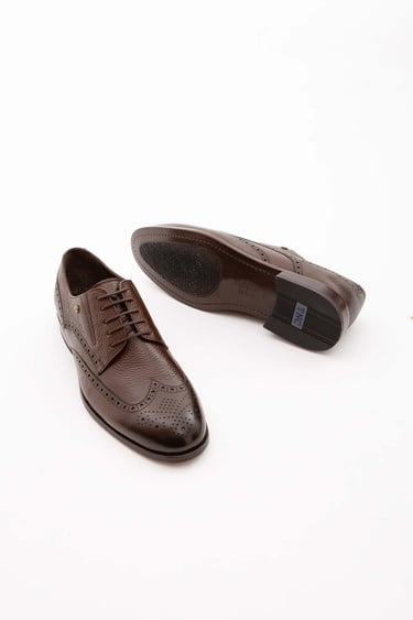  Tamer Tanca Erkek Hakiki Deri Kahverengi Klasik Ayakkabı