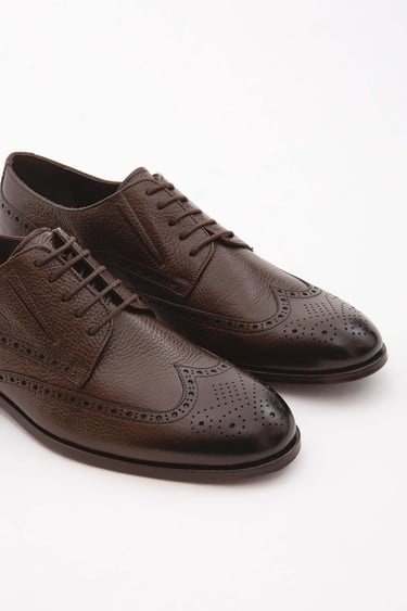  Tamer Tanca Erkek Hakiki Deri Kahverengi Klasik Ayakkabı