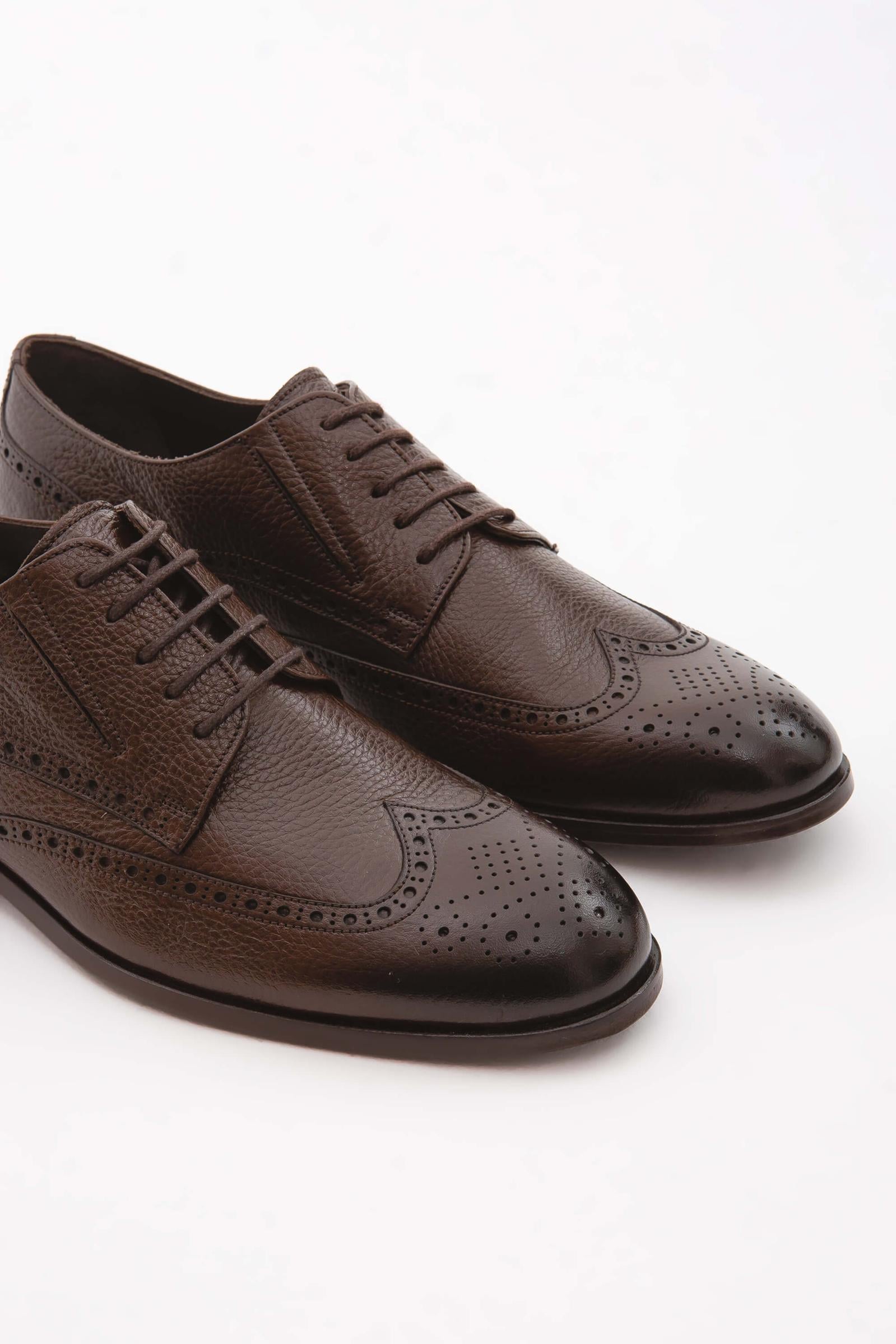  Tamer Tanca Erkek Hakiki Deri Kahverengi Klasik Ayakkabı