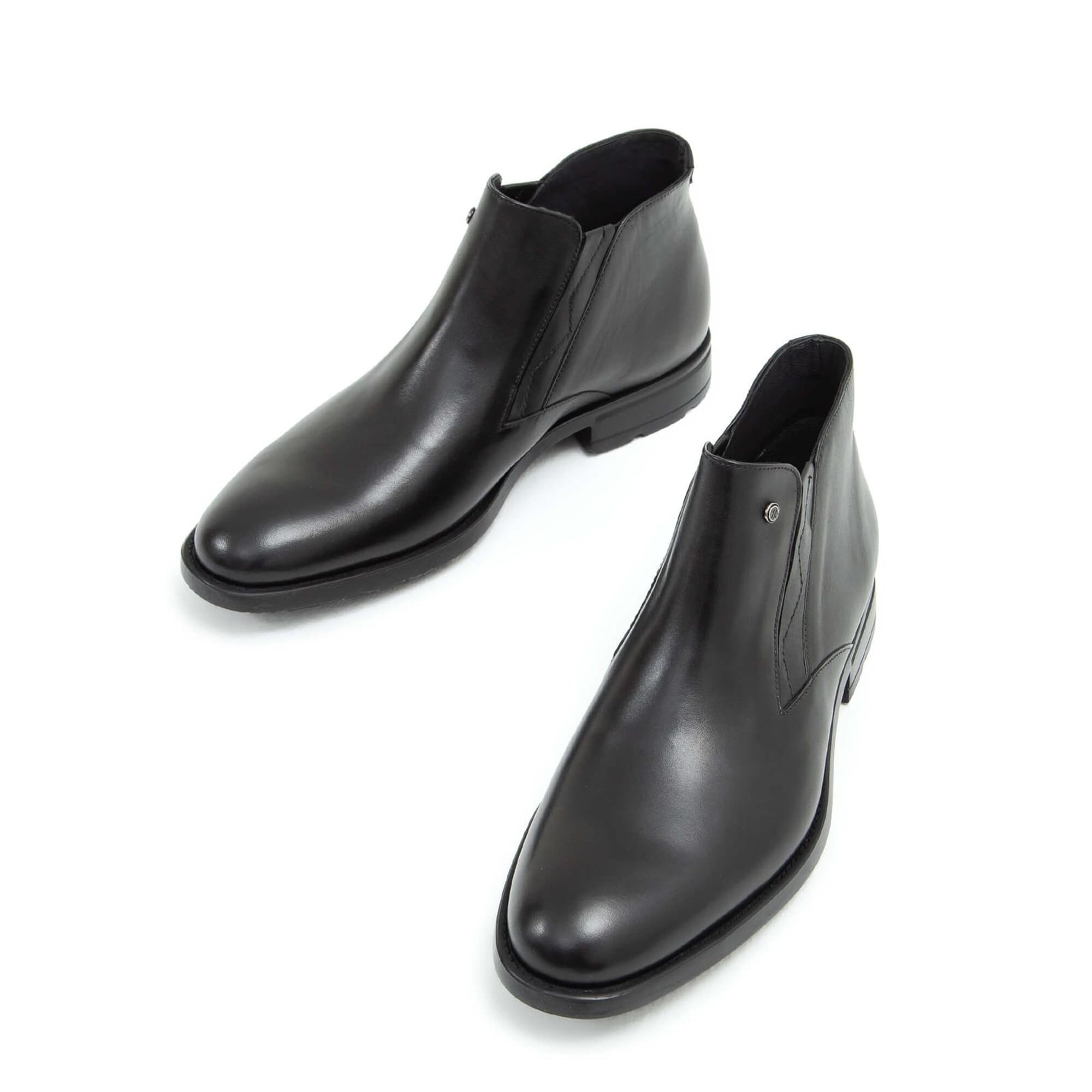 Tamer Tanca Erkek Hakiki Deri Siyah Casual Bot